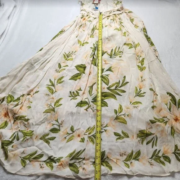 New S Farm Rio x Anthropologie v-neck floral chiffon maxi dress